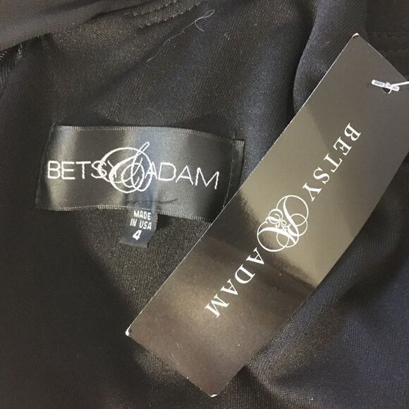 Betsy & Adam Sequin Body-Con Dress with Chiffon Caplet, Black - Picture 5 of 5